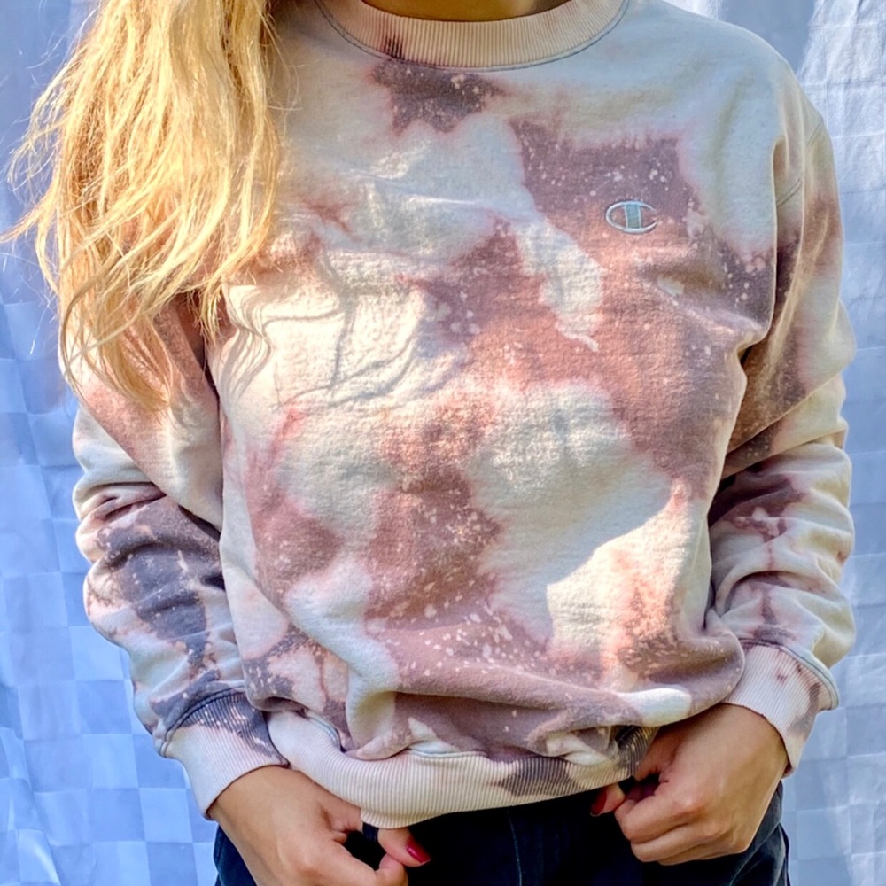 Custom Hand Bleached Champion Hoodie